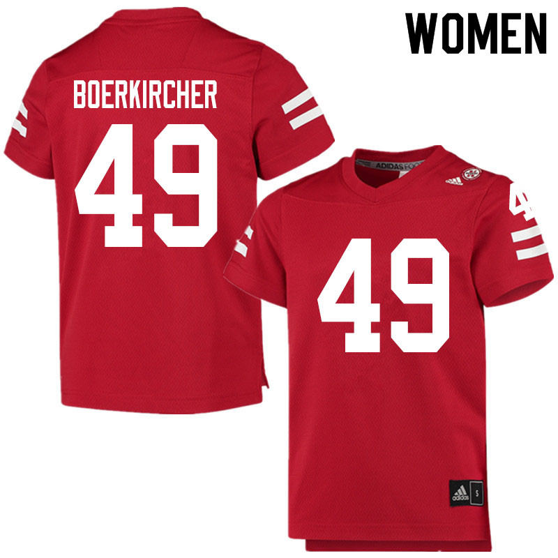 Women #49 Nate Boerkircher Nebraska Cornhuskers College Football Jerseys Sale-Scarlet - Click Image to Close